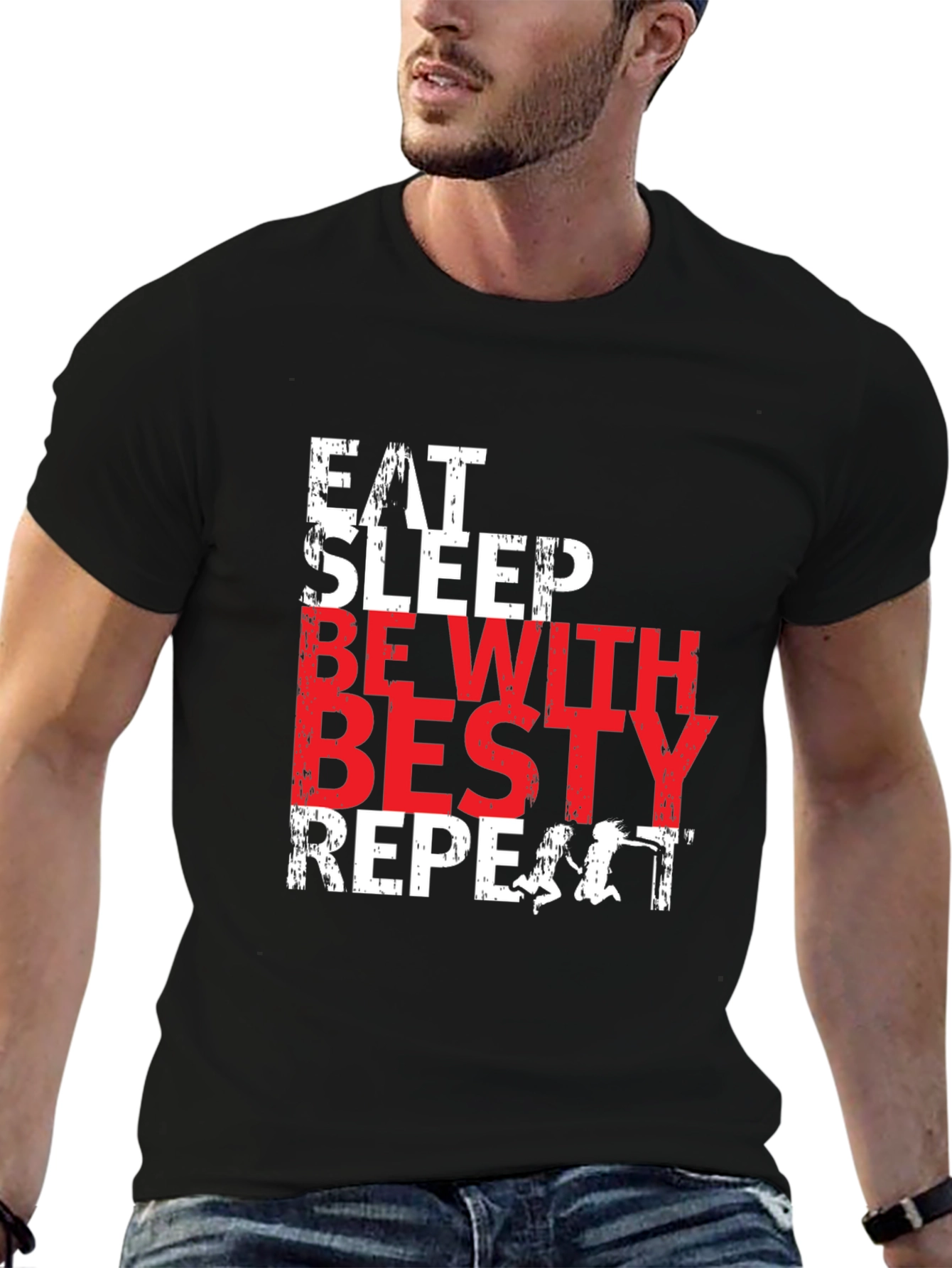 Eat Sleep Besty Repeat Black T-Shirt