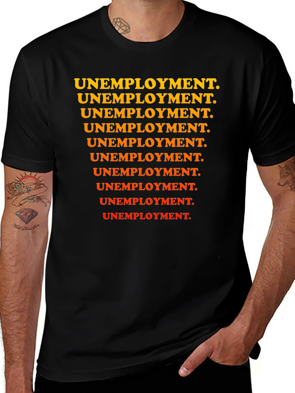 Unemployment Pattern Tee - Black Graphic T-Shirt