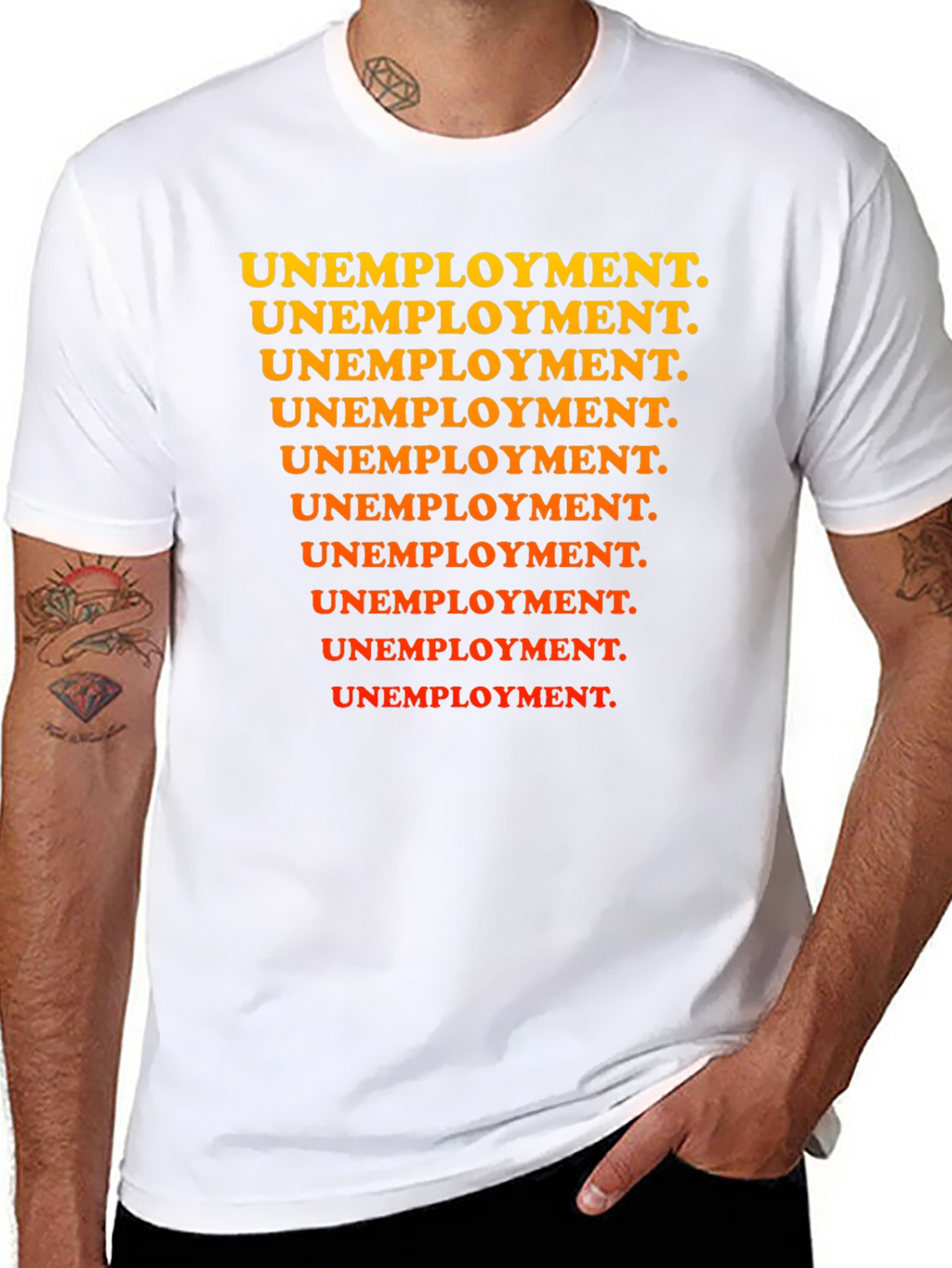 Unemployment Pattern Tee - Black Graphic T-Shirt
