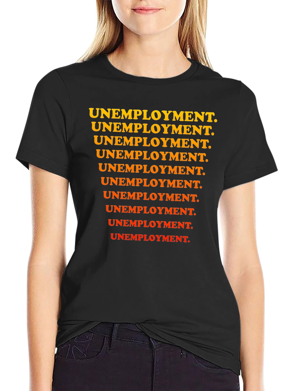 Unemployment Pattern Tee - Black Graphic T-Shirt