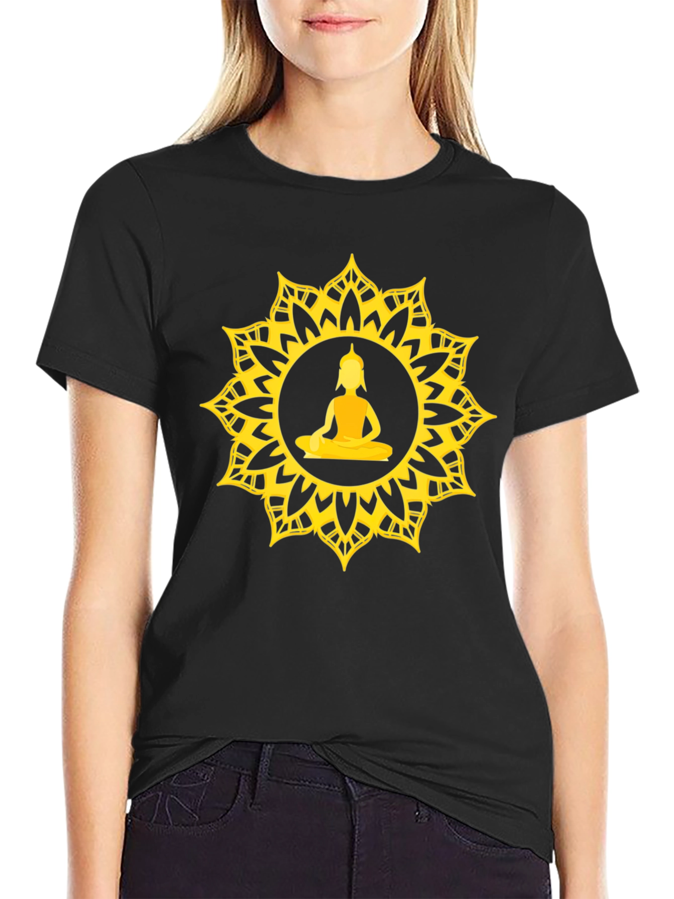 Buddha Mandala Graphic T-Shirt - Spiritual Design