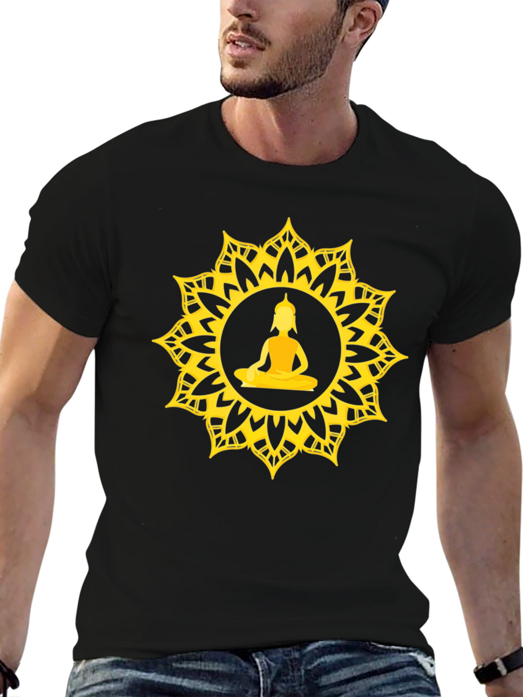 Buddha Mandala Graphic T-Shirt - Spiritual Design
