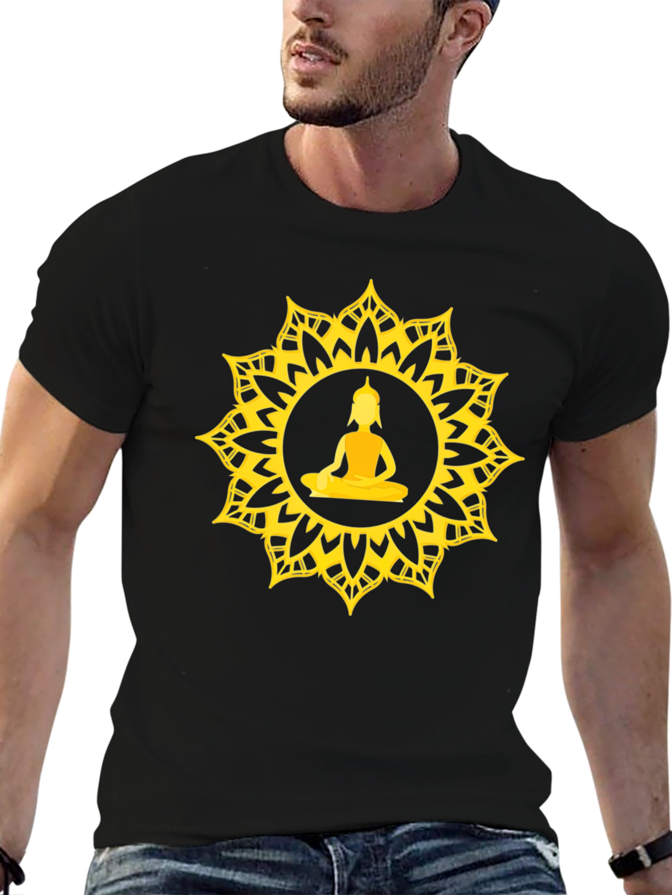 Buddha Mandala Graphic T-Shirt - Spiritual Design