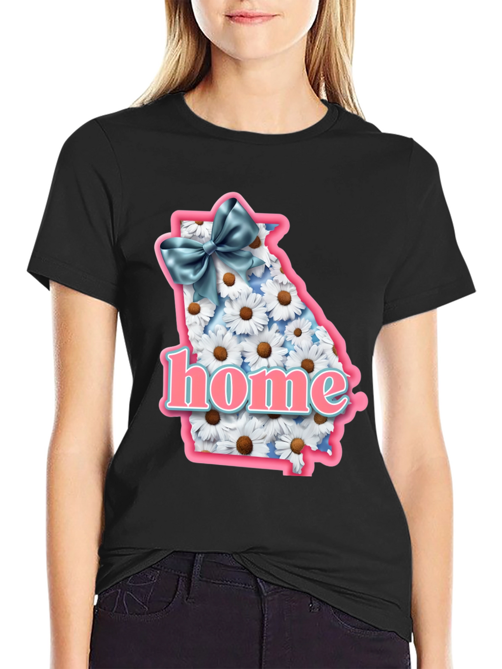 Georgia State Pride T-Shirt with Daisy Design