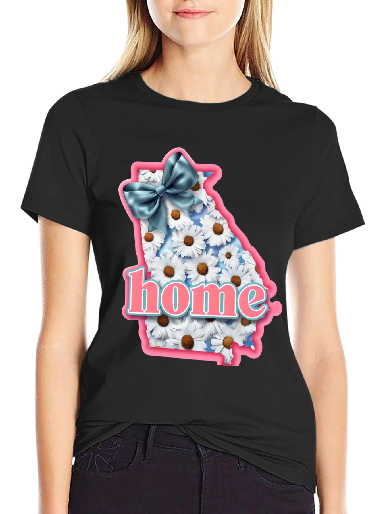 Georgia State Pride T-Shirt with Daisy Design