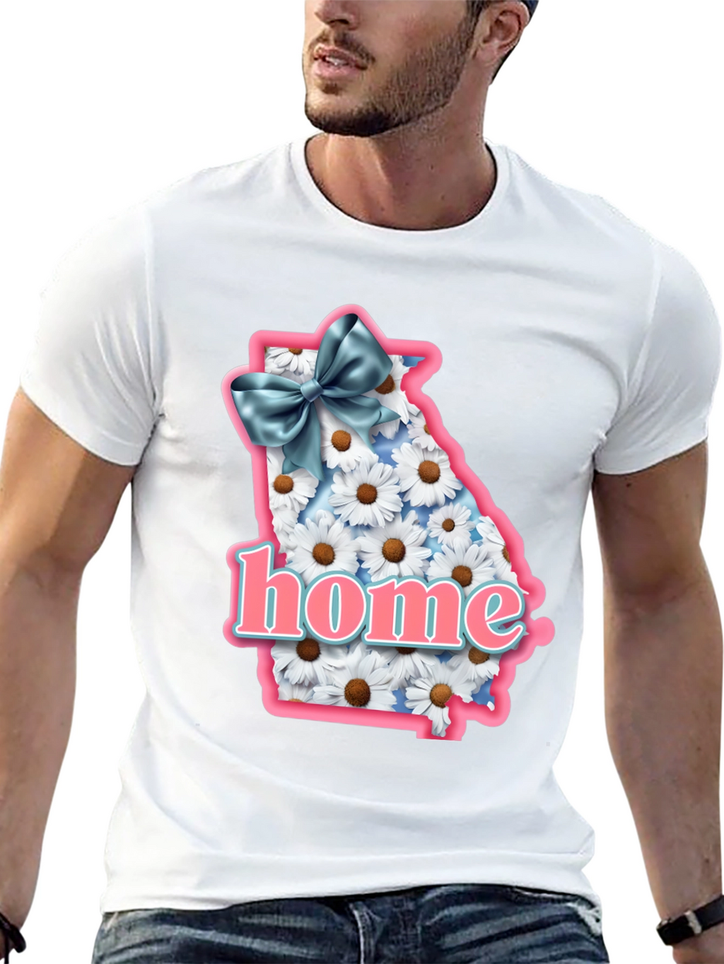 Georgia State Pride T-Shirt with Daisy Design