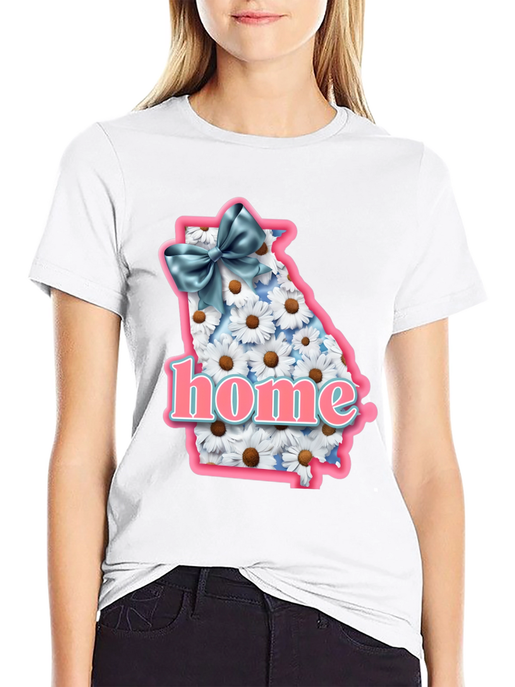 Georgia State Pride T-Shirt with Daisy Design