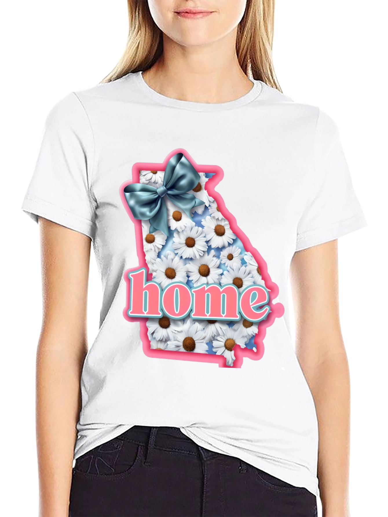 Georgia State Pride T-Shirt with Daisy Design
