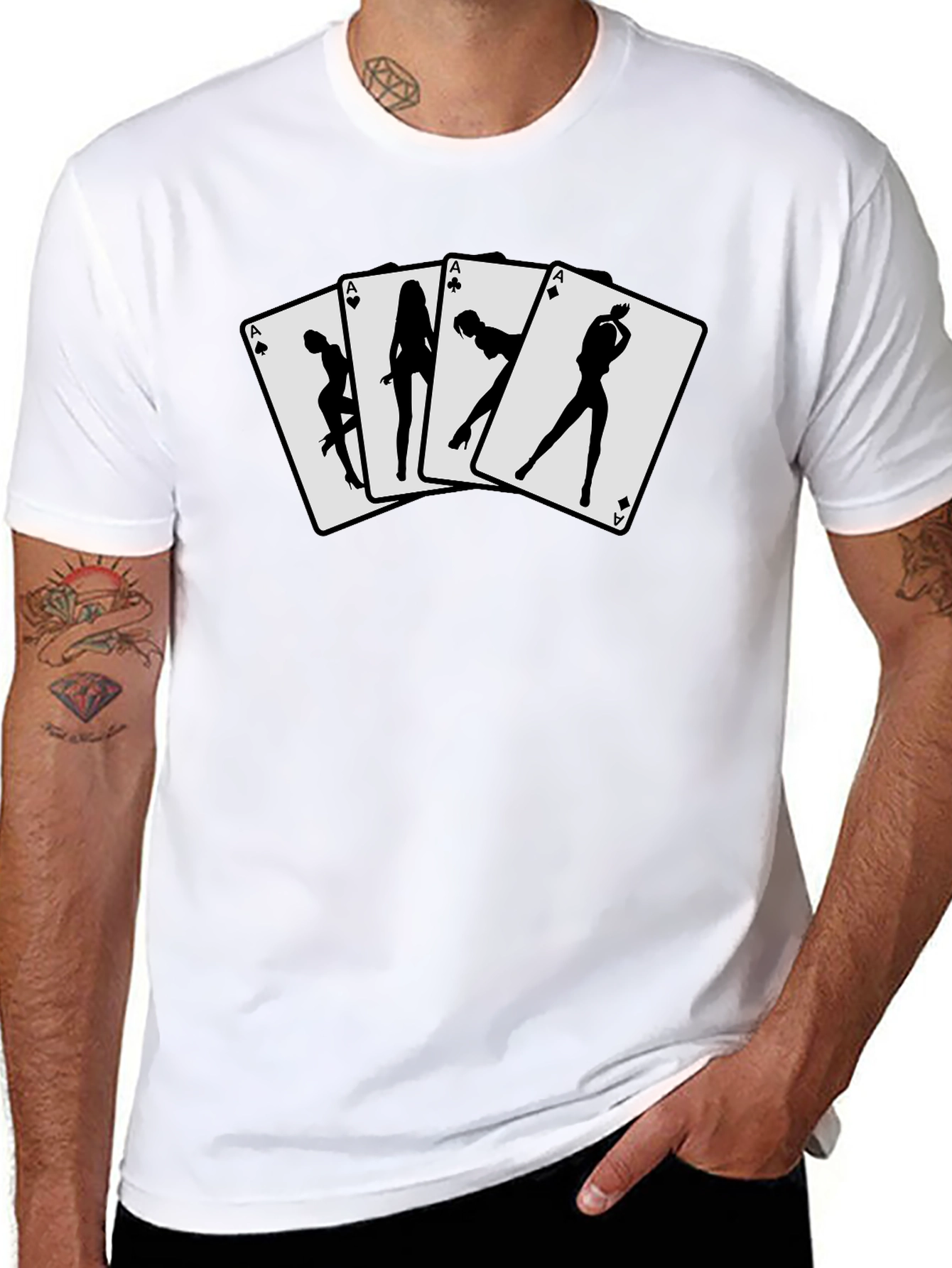 Ace Card T-Shirt - Sexy Silhouette Design