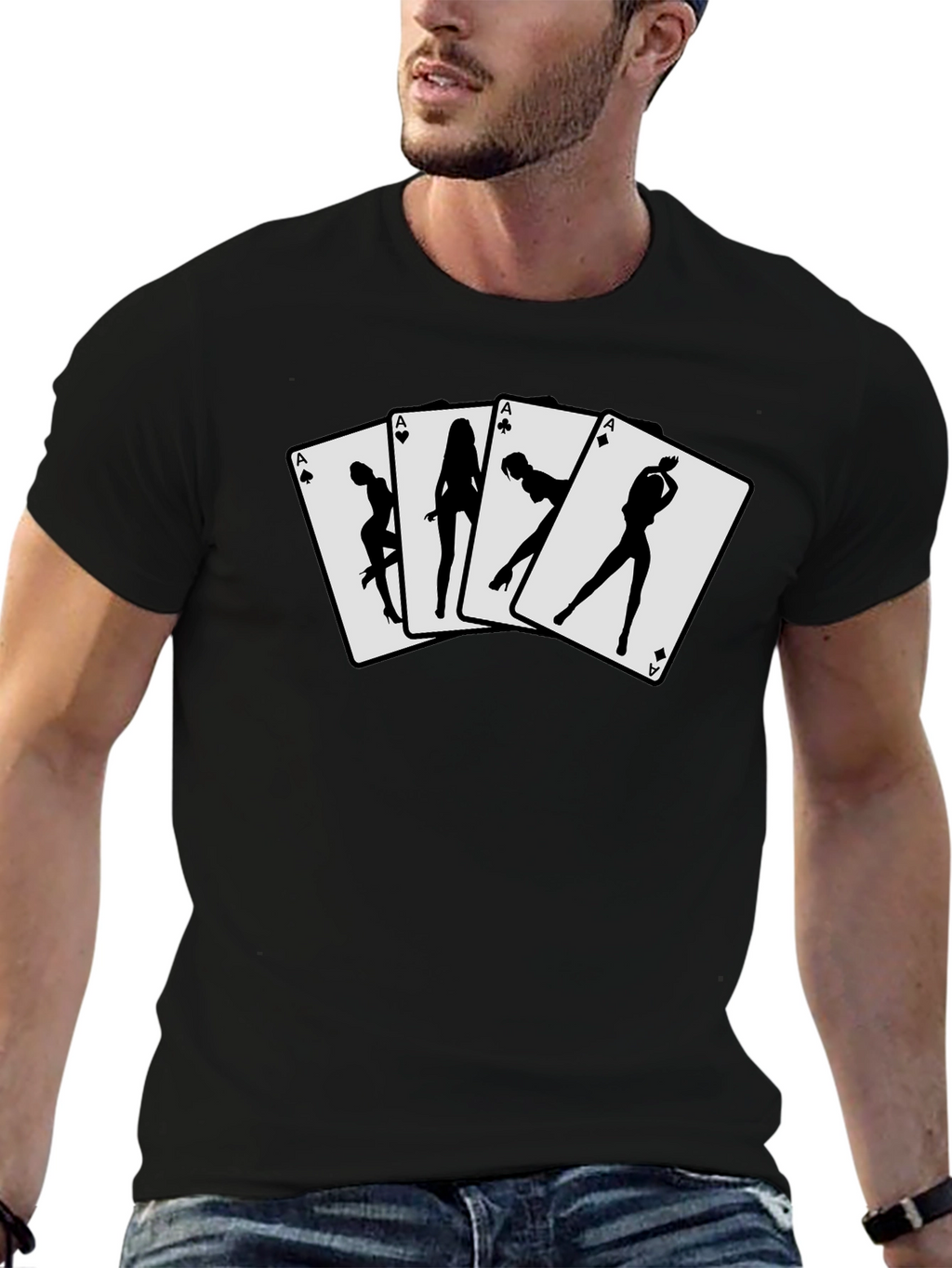 Ace Card T-Shirt - Sexy Silhouette Design