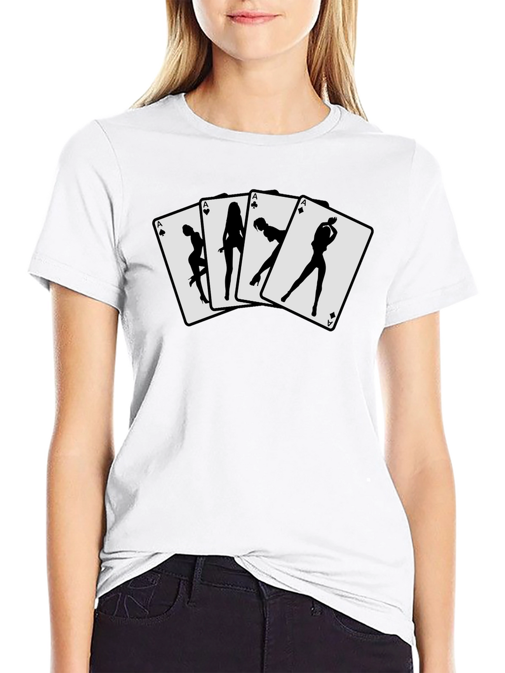Ace Card T-Shirt - Sexy Silhouette Design