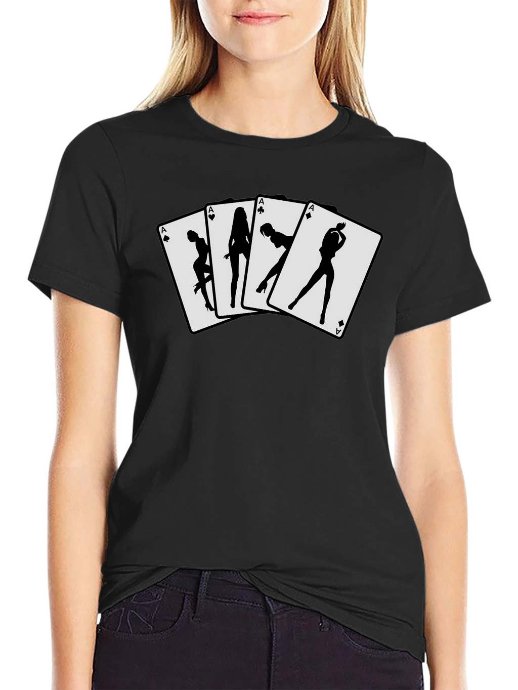 Ace Card T-Shirt - Sexy Silhouette Design