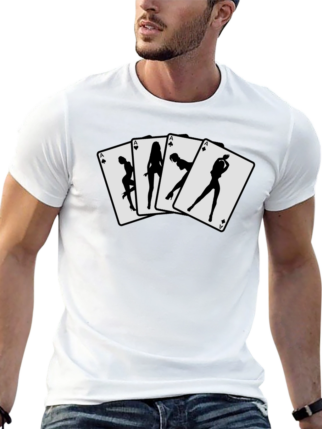 Ace Card T-Shirt - Sexy Silhouette Design