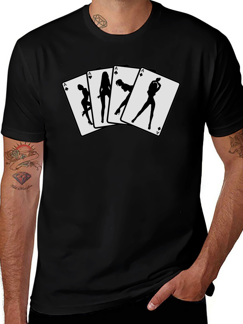 Ace Card T-Shirt - Sexy Silhouette Design