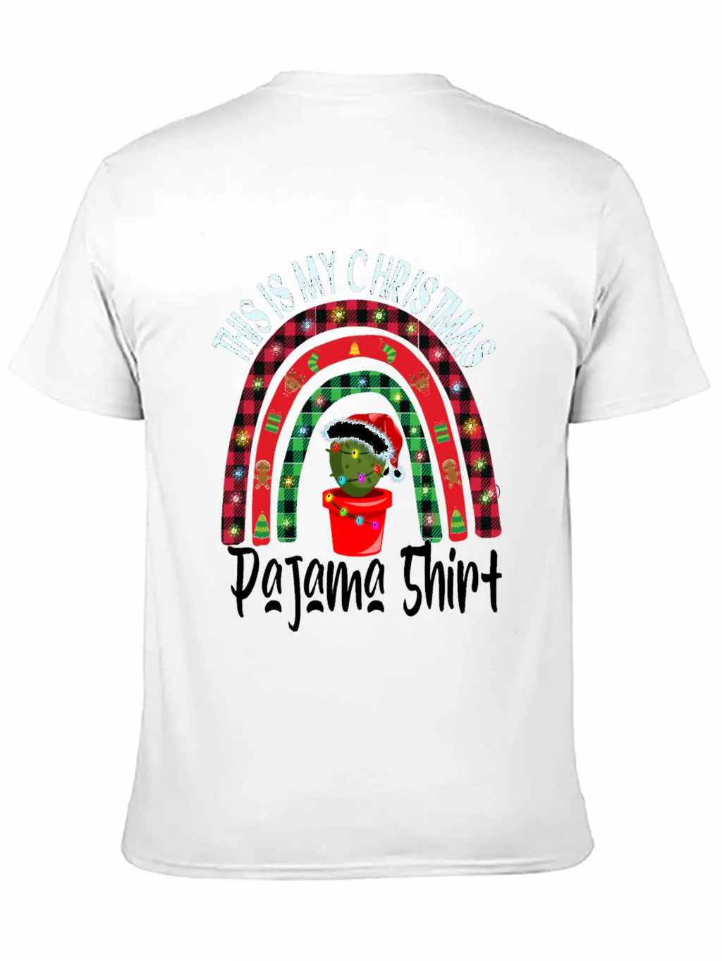 Xmas Rainbow Cactus Santa Hat Buffalo Pajama Classic Cotton Tee – Unisex Comfort For Any Season