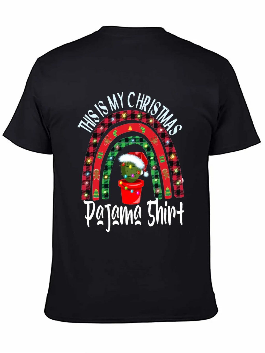 Xmas Rainbow Cactus Santa Hat Buffalo Pajama Classic Cotton Tee – Unisex Comfort For Any Season