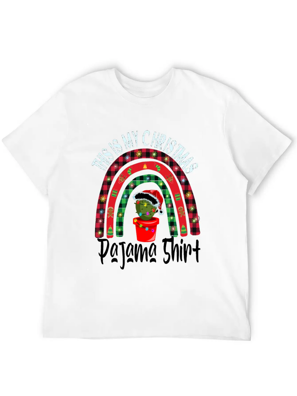 Xmas Rainbow Cactus Santa Hat Buffalo Pajama Classic Cotton Tee – Unisex Comfort For Any Season