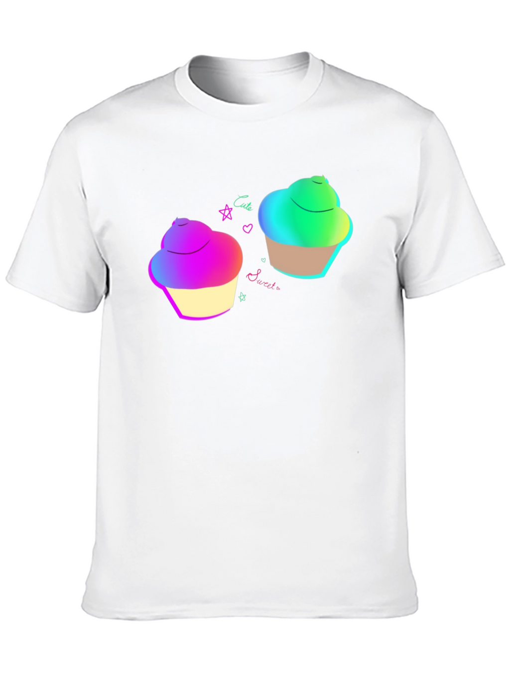 Cute Cupcake Graphic Black T-Shirt