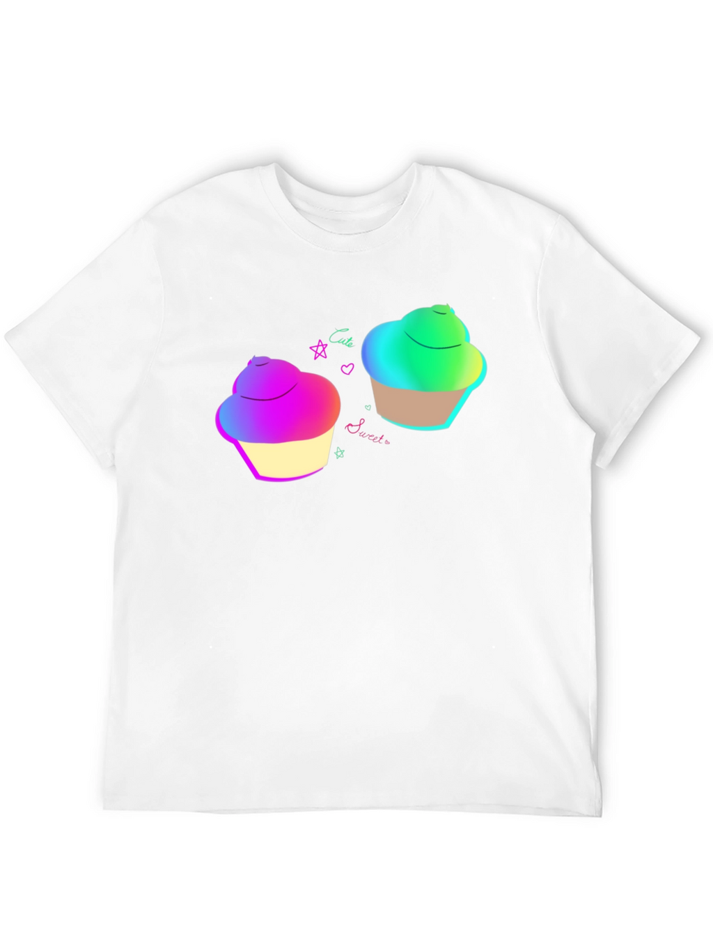 Cute Cupcake Graphic Black T-Shirt