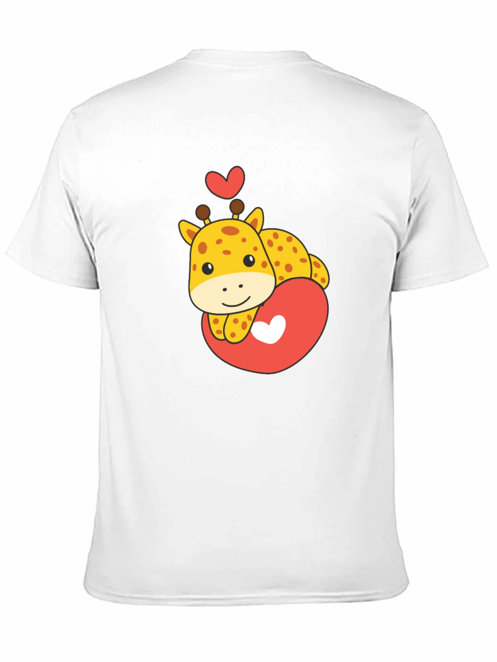 Cute Giraffe Heart Graphic Tee - Black T-Shirt