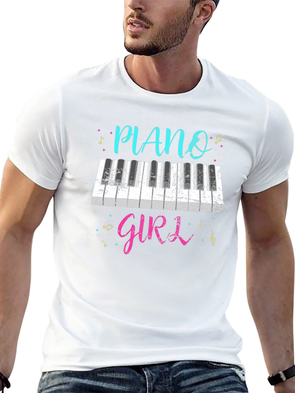 Piano Girl T-Shirt - Music Lover Tee
