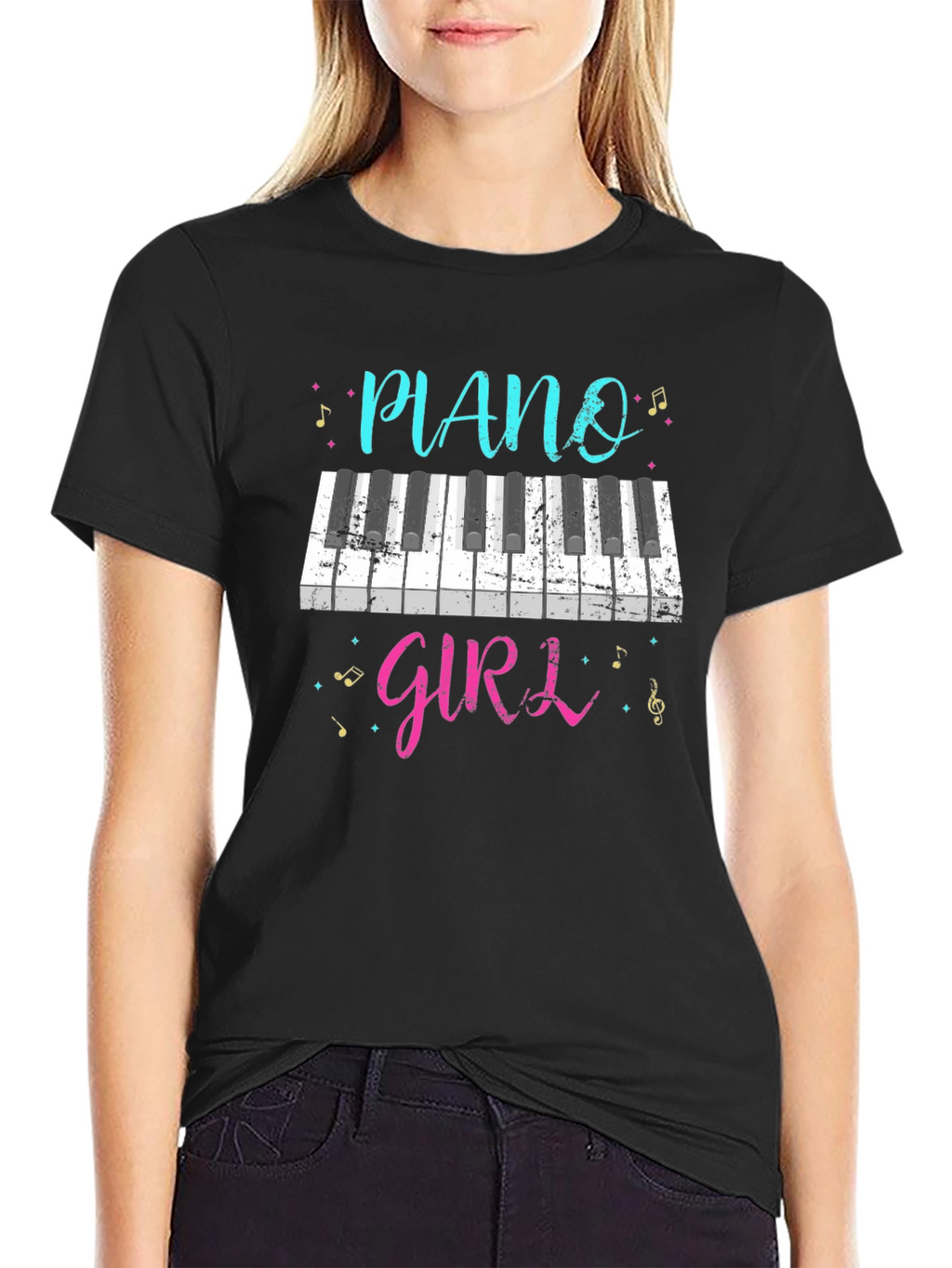 Piano Girl T-Shirt - Music Lover Tee