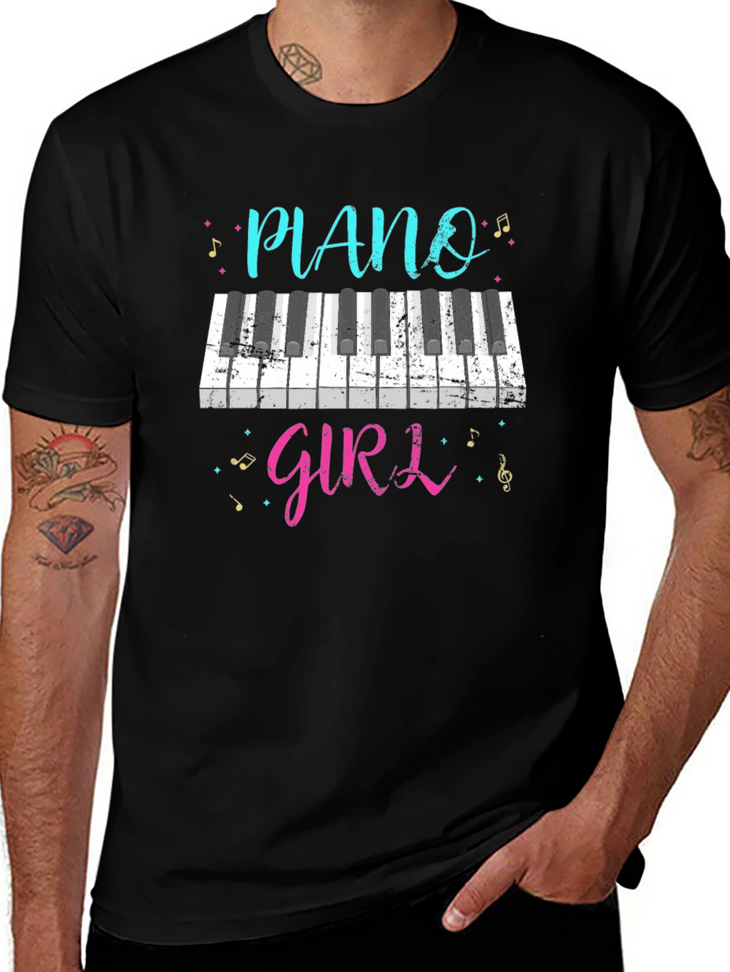 Piano Girl T-Shirt - Music Lover Tee