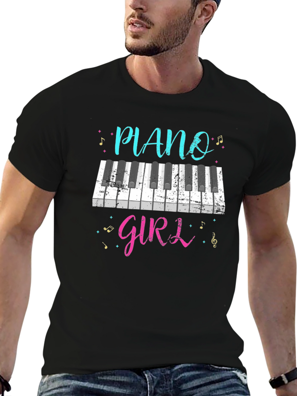Piano Girl T-Shirt - Music Lover Tee