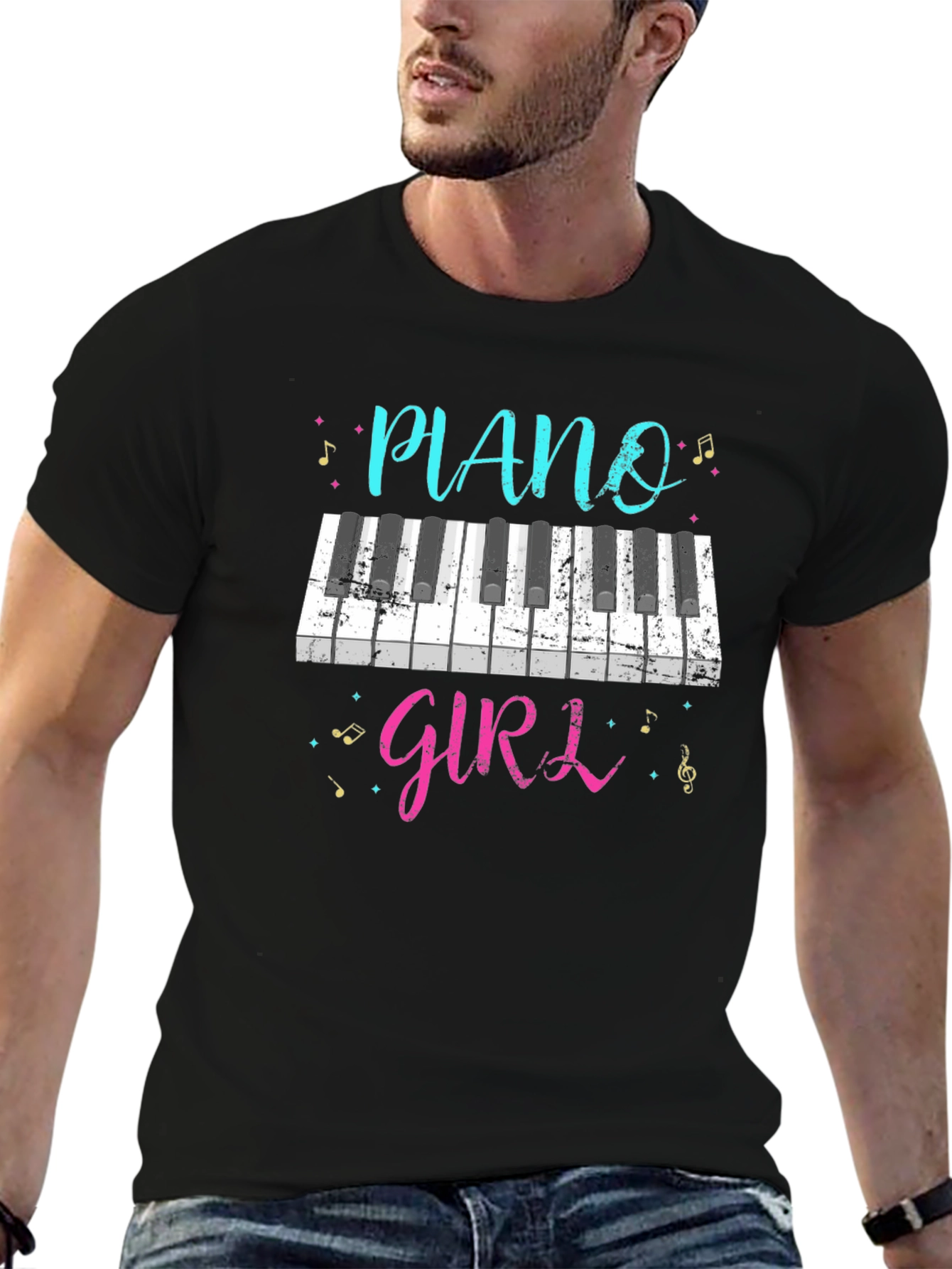 Piano Girl T-Shirt - Music Lover Tee