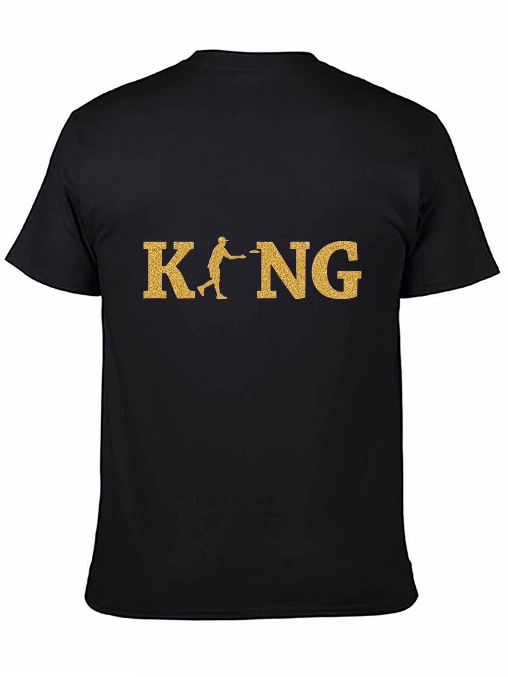 Disc Golf King T-Shirt - Gold Glitter Design