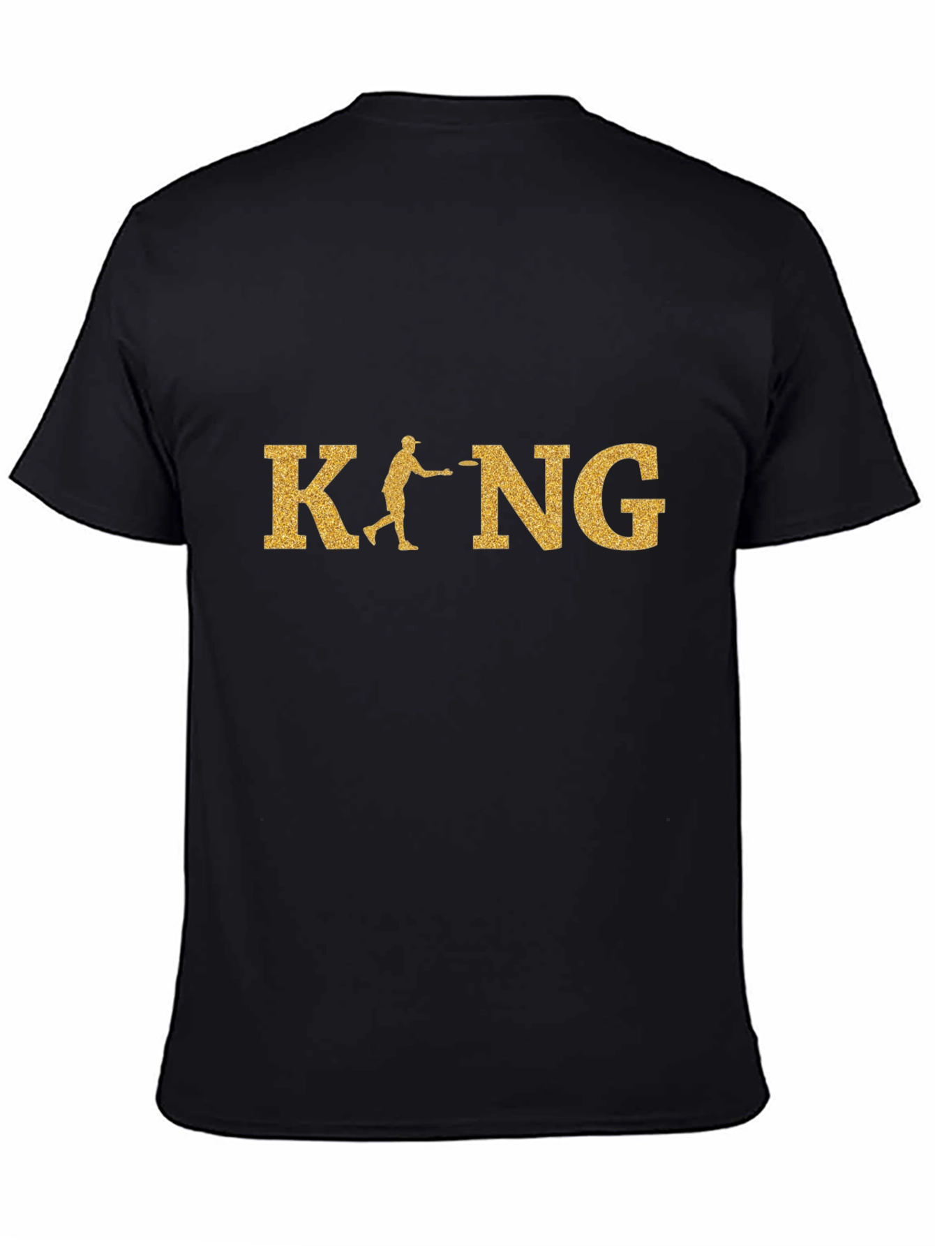 Disc Golf King T-Shirt - Gold Glitter Design