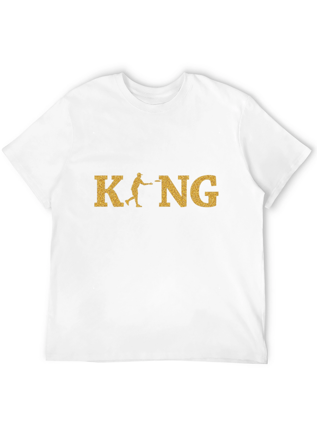 Disc Golf King T-Shirt - Gold Glitter Design