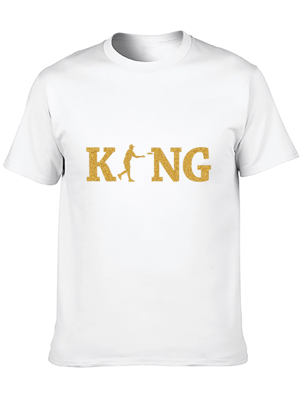 Disc Golf King T-Shirt - Gold Glitter Design