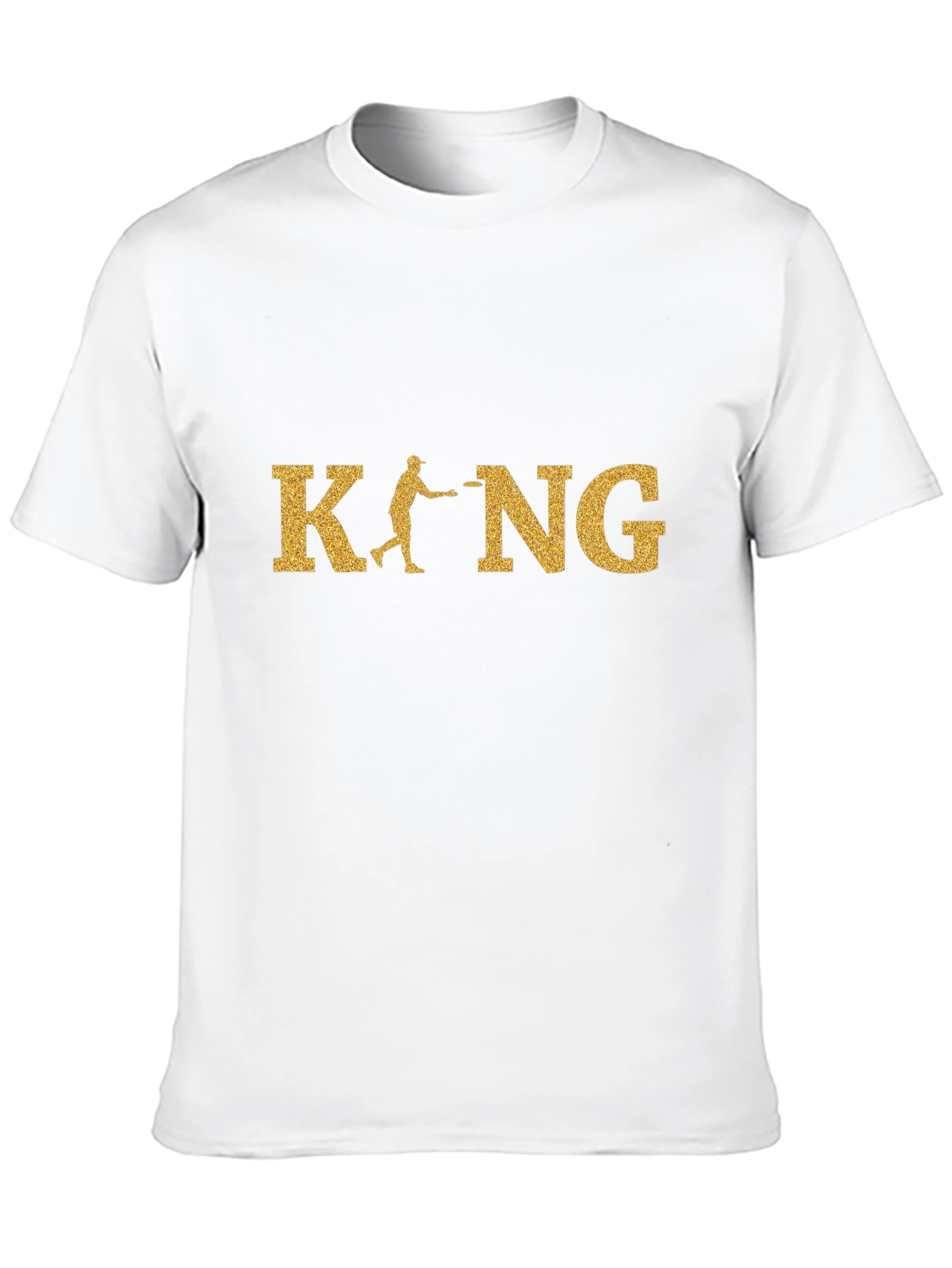Disc Golf King T-Shirt - Gold Glitter Design