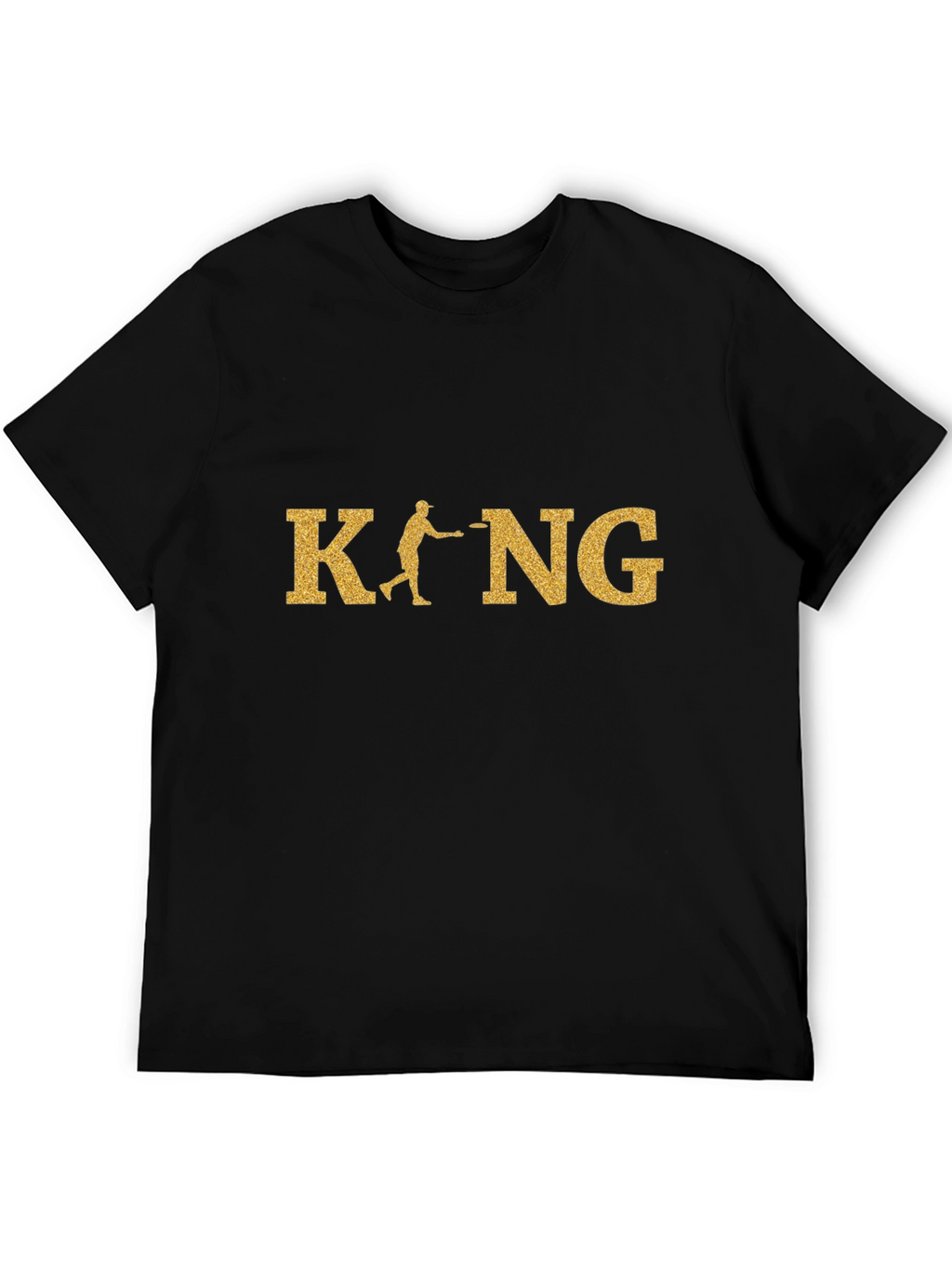 Disc Golf King T-Shirt - Gold Glitter Design