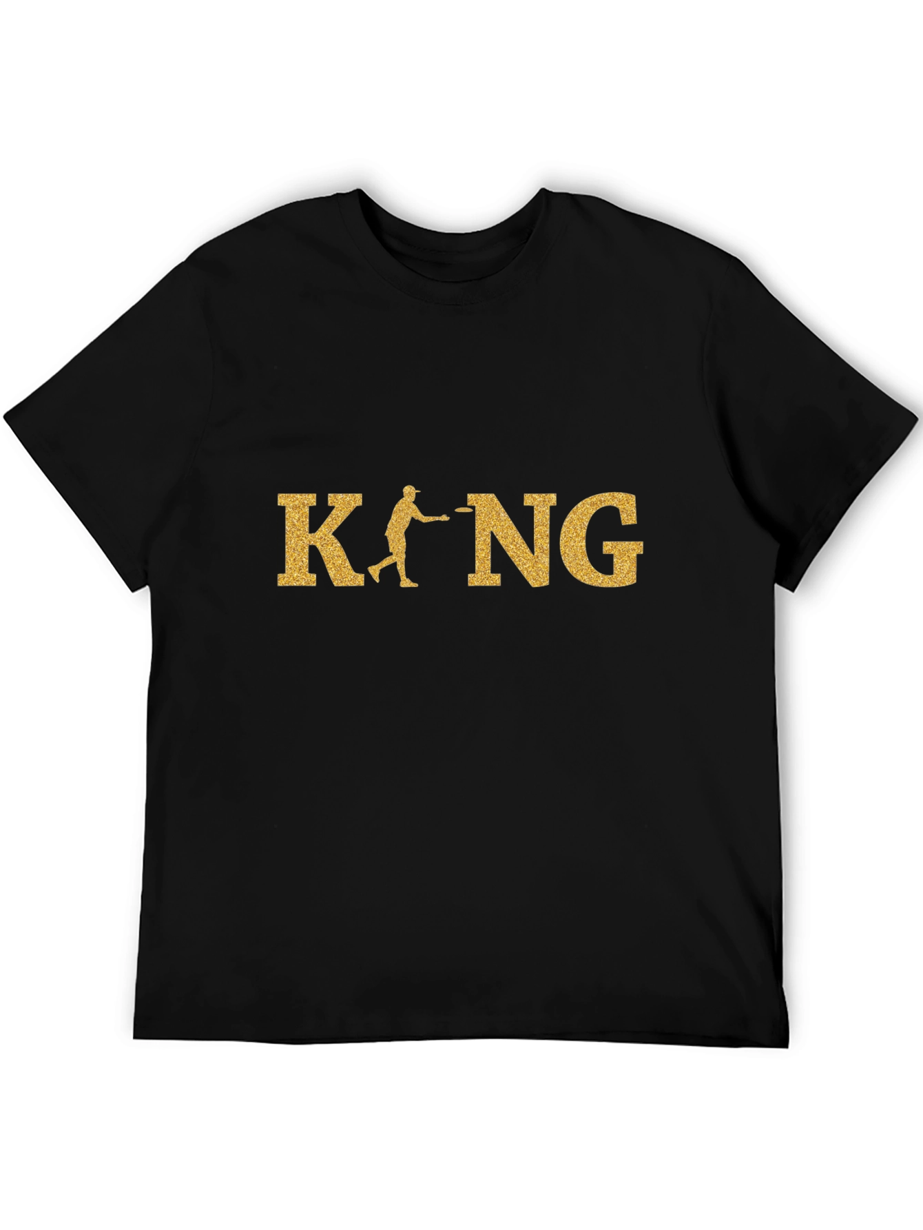 Disc Golf King T-Shirt - Gold Glitter Design