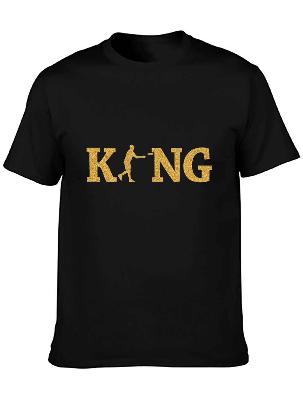 Disc Golf King T-Shirt - Gold Glitter Design