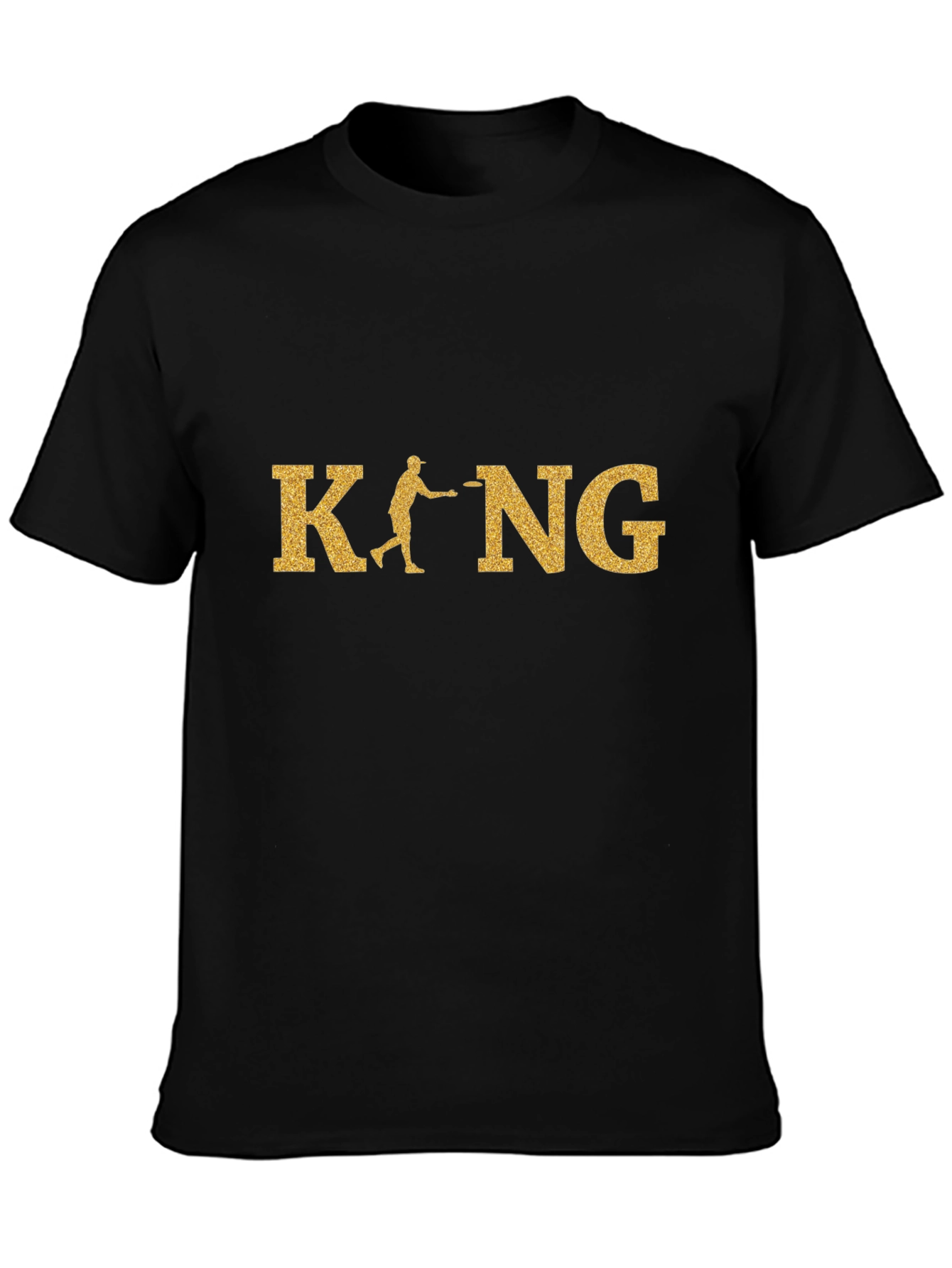 Disc Golf King T-Shirt - Gold Glitter Design