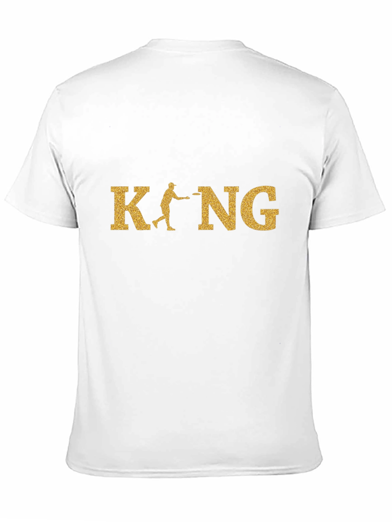 Disc Golf King T-Shirt - Gold Glitter Design
