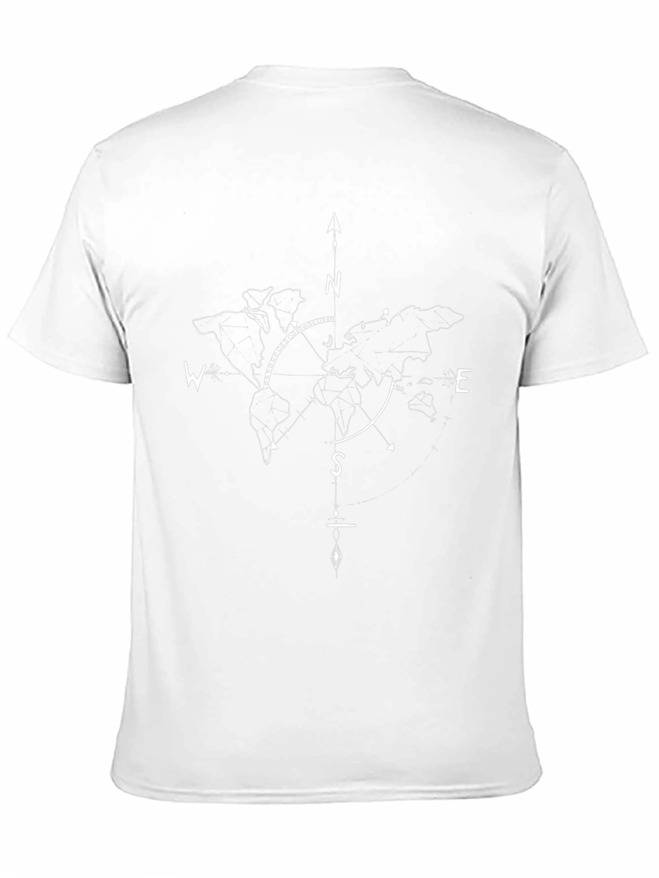 World Map Compass Graphic Tee - Travel Style
