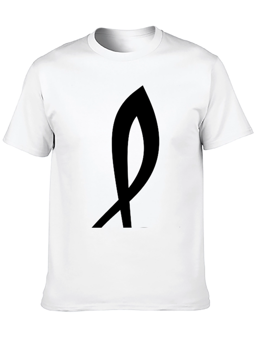 Black T-Shirt with Abstract Ribbon Design