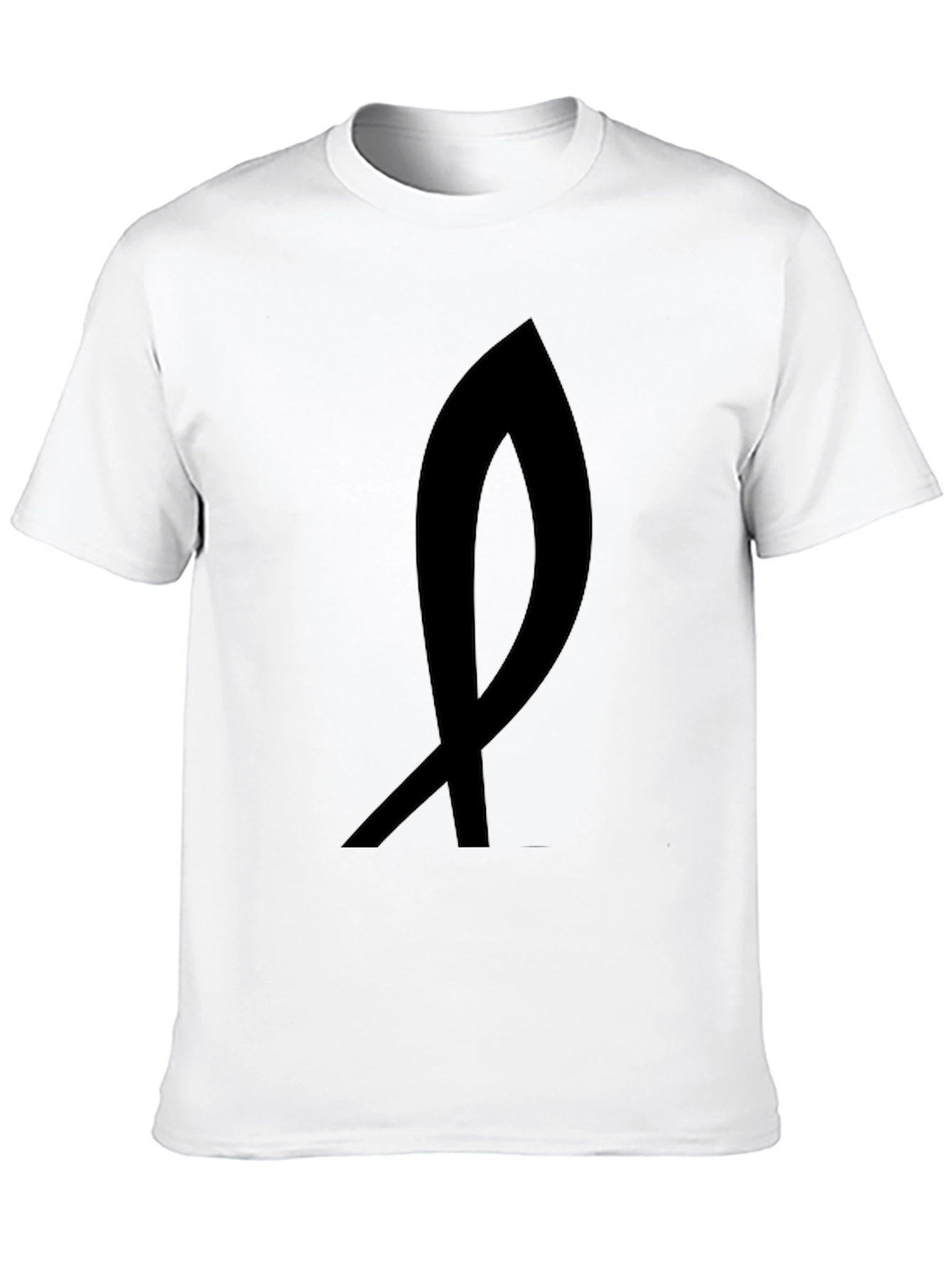 Black T-Shirt with Abstract Ribbon Design