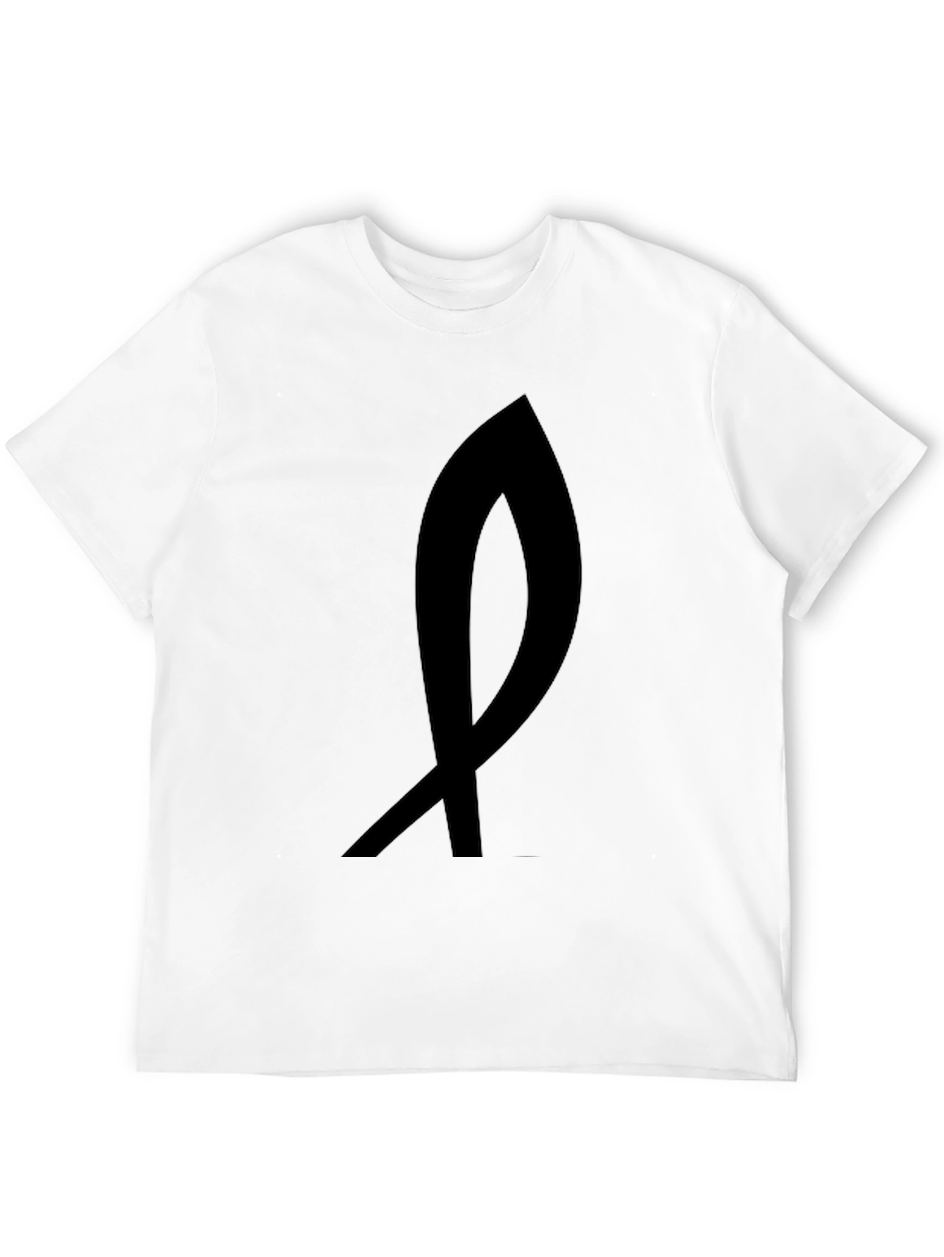Black T-Shirt with Abstract Ribbon Design