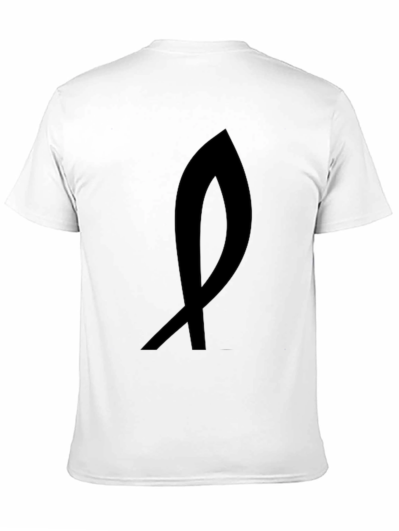 Black T-Shirt with Abstract Ribbon Design