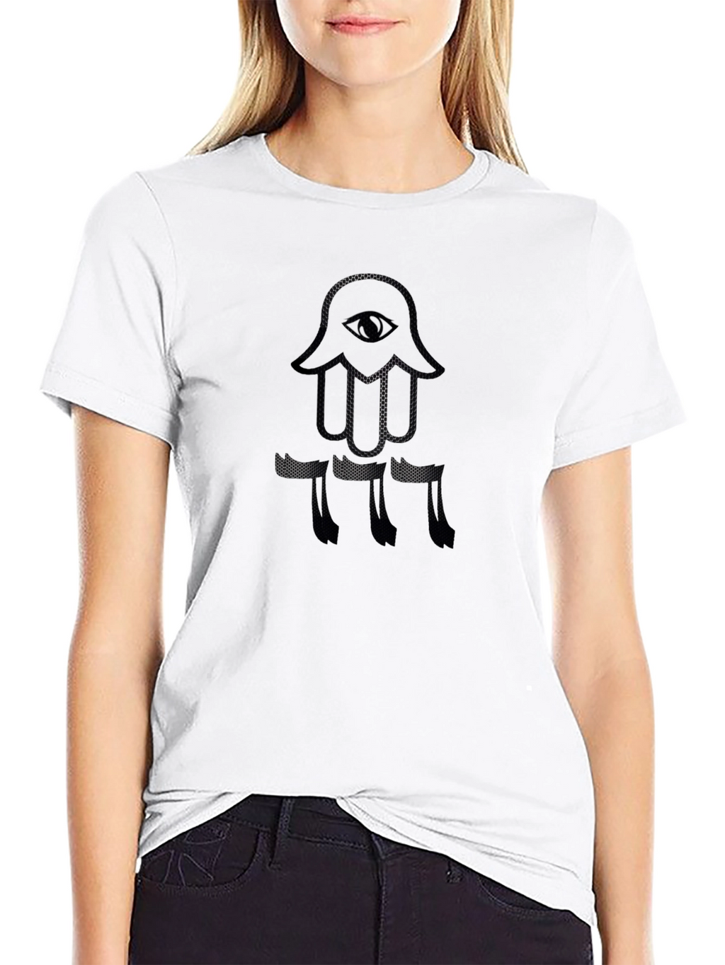 Black Hamsa Hand Eye T-Shirt