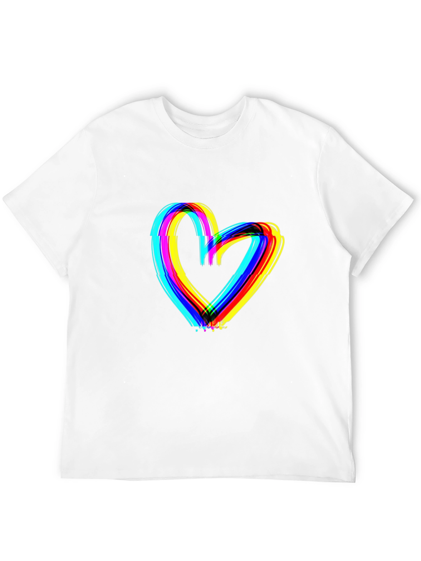 Rainbow Heart Graphic Black T-Shirt
