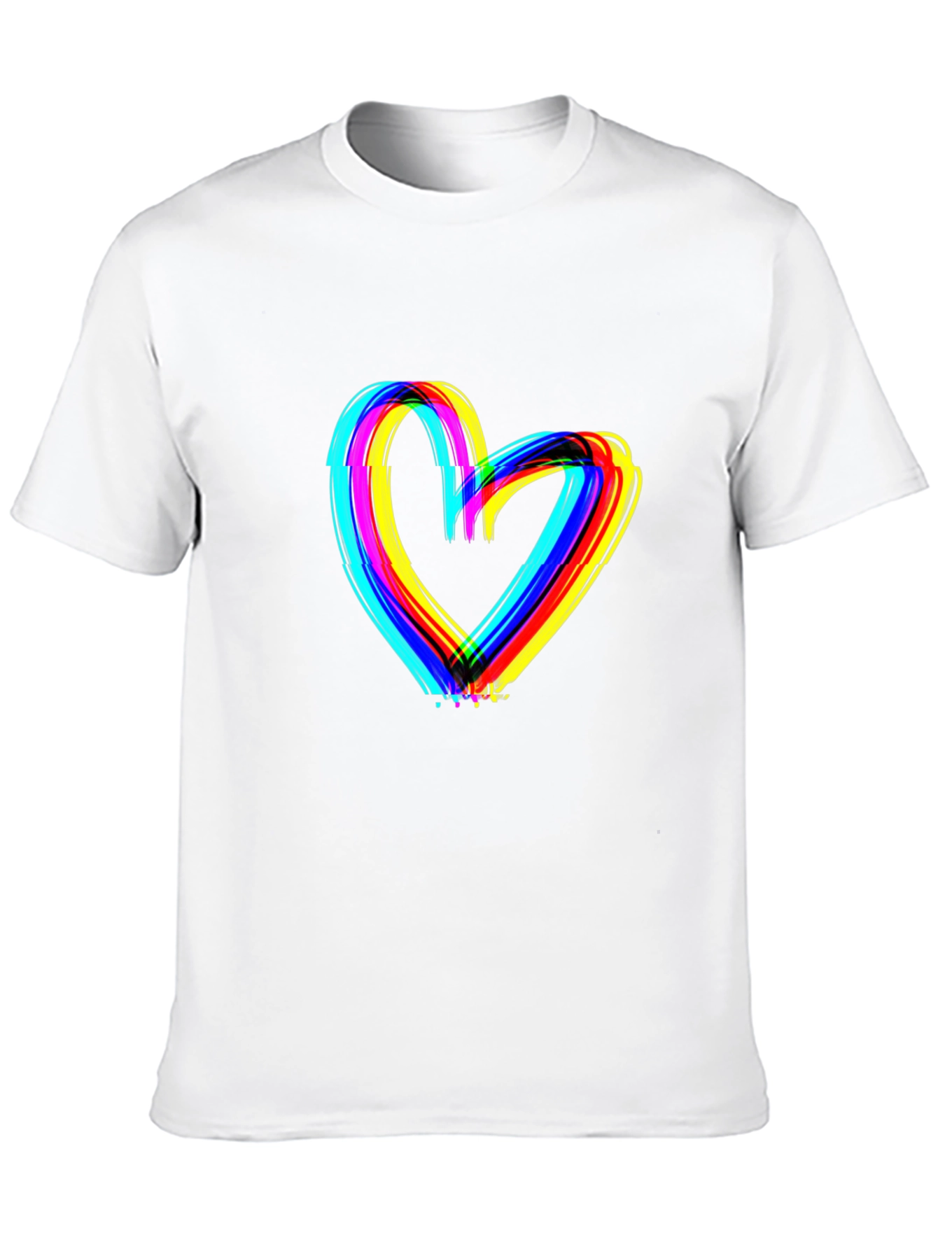 Rainbow Heart Graphic Black T-Shirt
