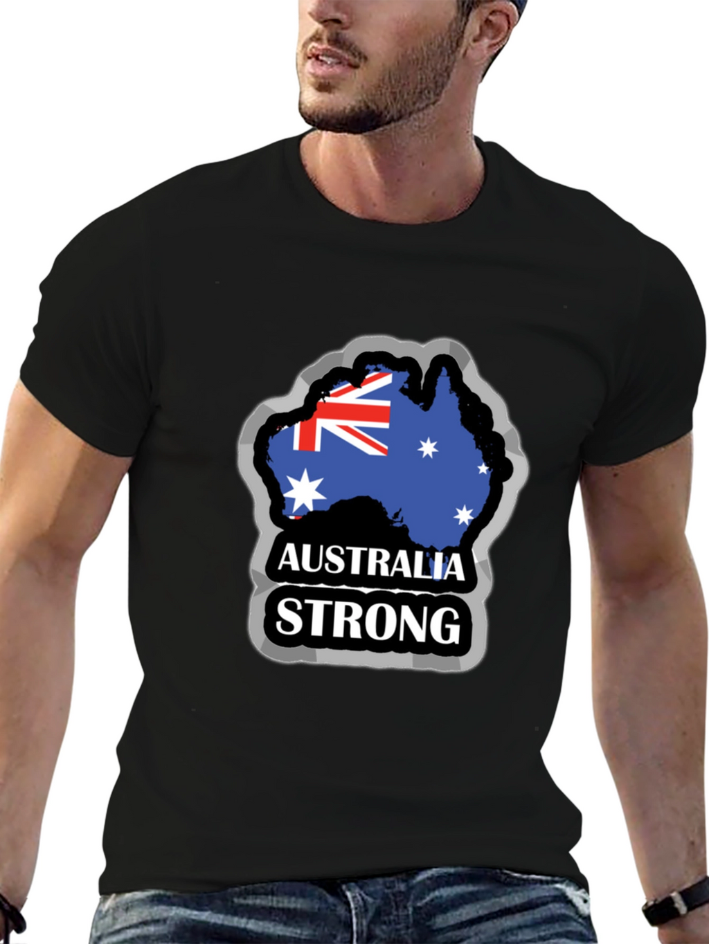Australia Strong Mens Black T-Shirt