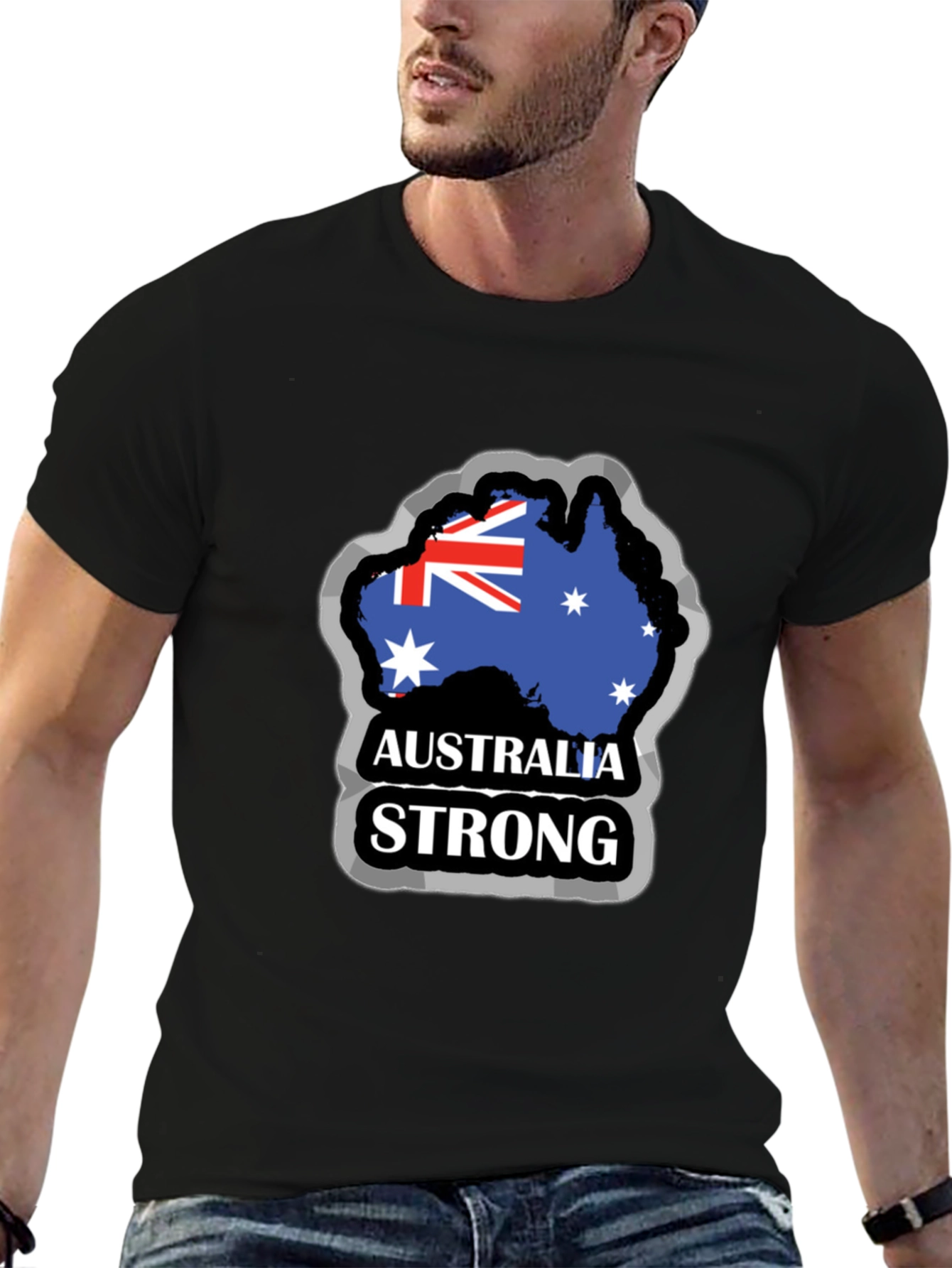 Australia Strong Mens Black T-Shirt