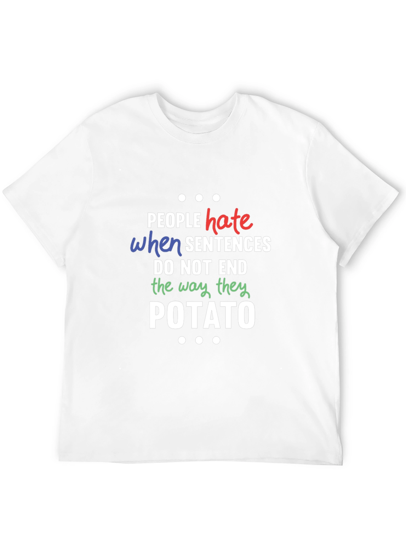 Funny Potato Sentence Mens Black T-Shirt